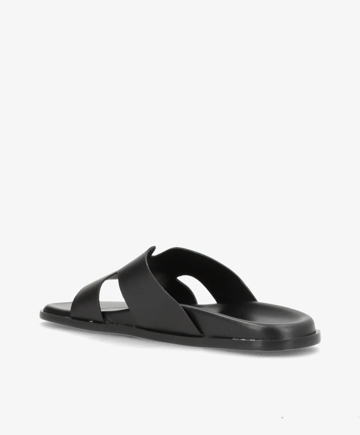 RAE - Sort læder - Flade sandaler Dame
