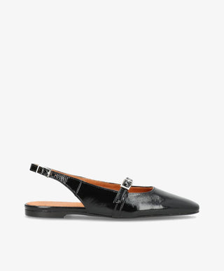 EFFECT P - Sort lak læder - Slingback