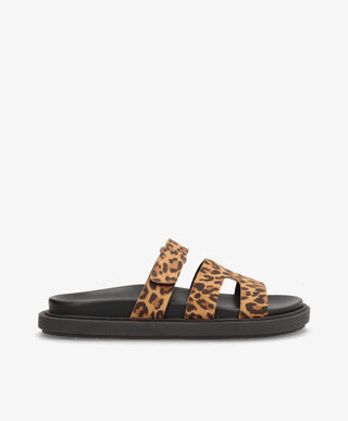 ECHO S - Leopard ruskind - Flade sandaler Dame