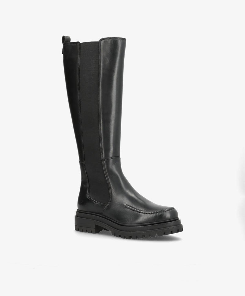 ASPEN LONG - Sort læder - Lang støvle Dame