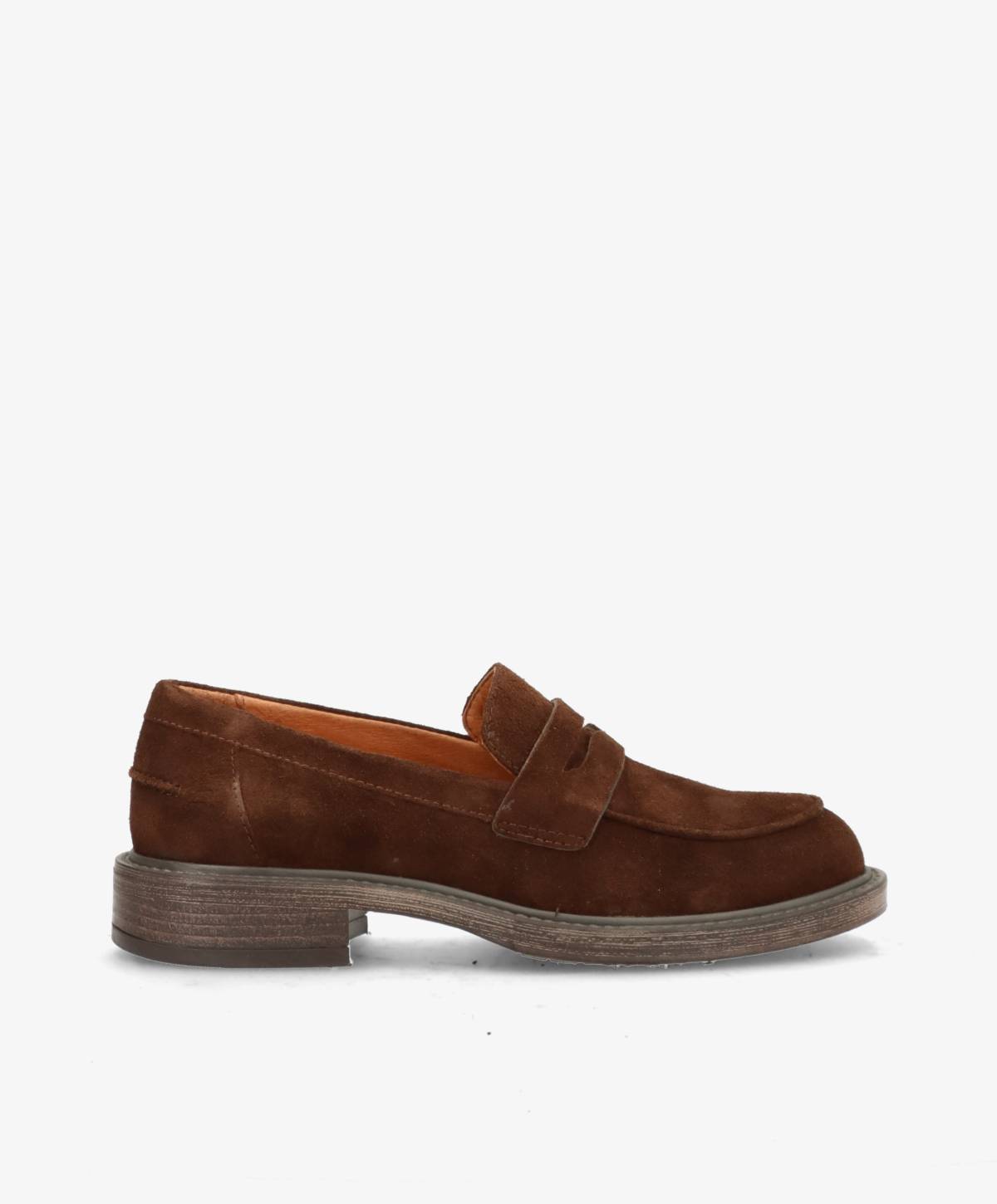 LORETTA S - Mørkebrun ruskind - Loafers Dame