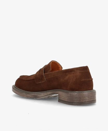 LORETTA S - Mørkebrun ruskind - Loafers Dame