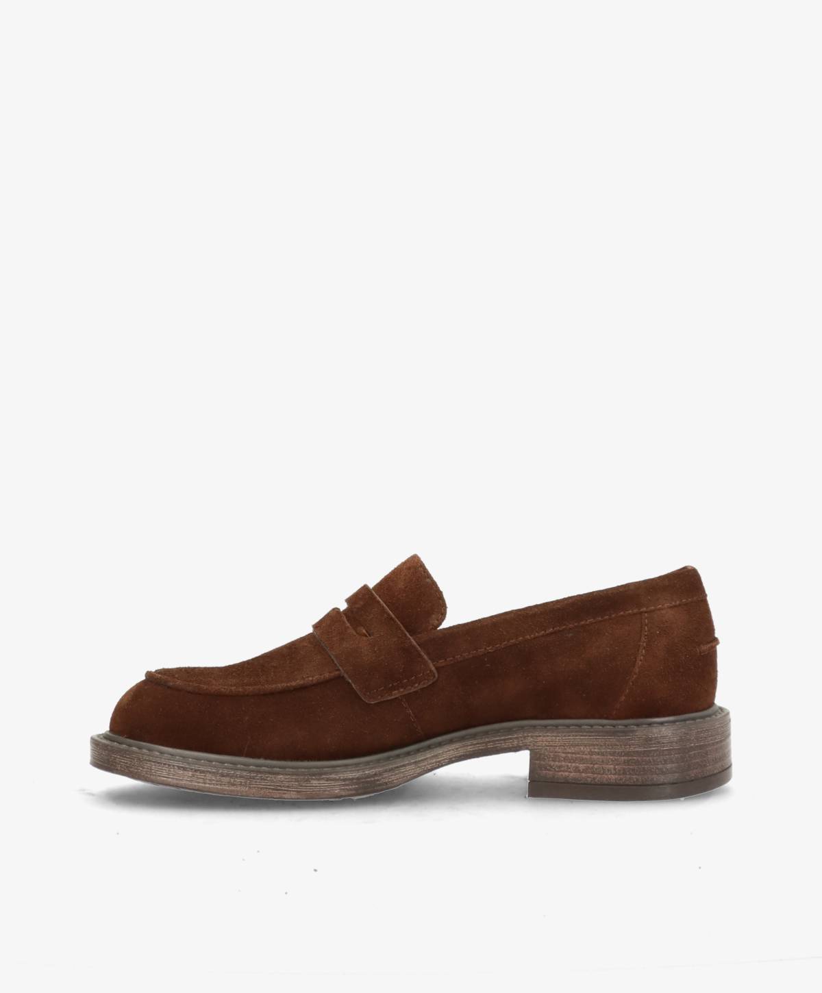 LORETTA S - Mørkebrun ruskind - Loafers Dame