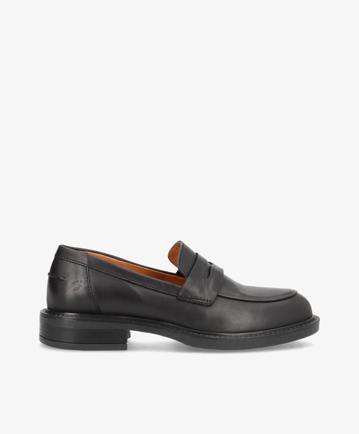 Sorte skindloafers fra Shoedesign Copenhagen med rund snude.