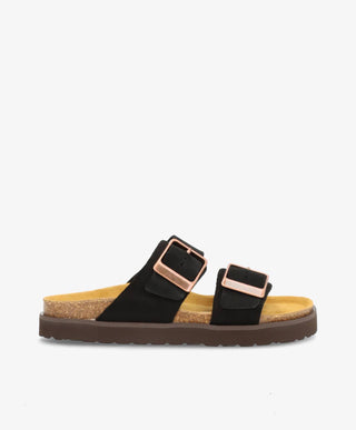 ALEXIA S - Sort ruskind - Sandal Dame