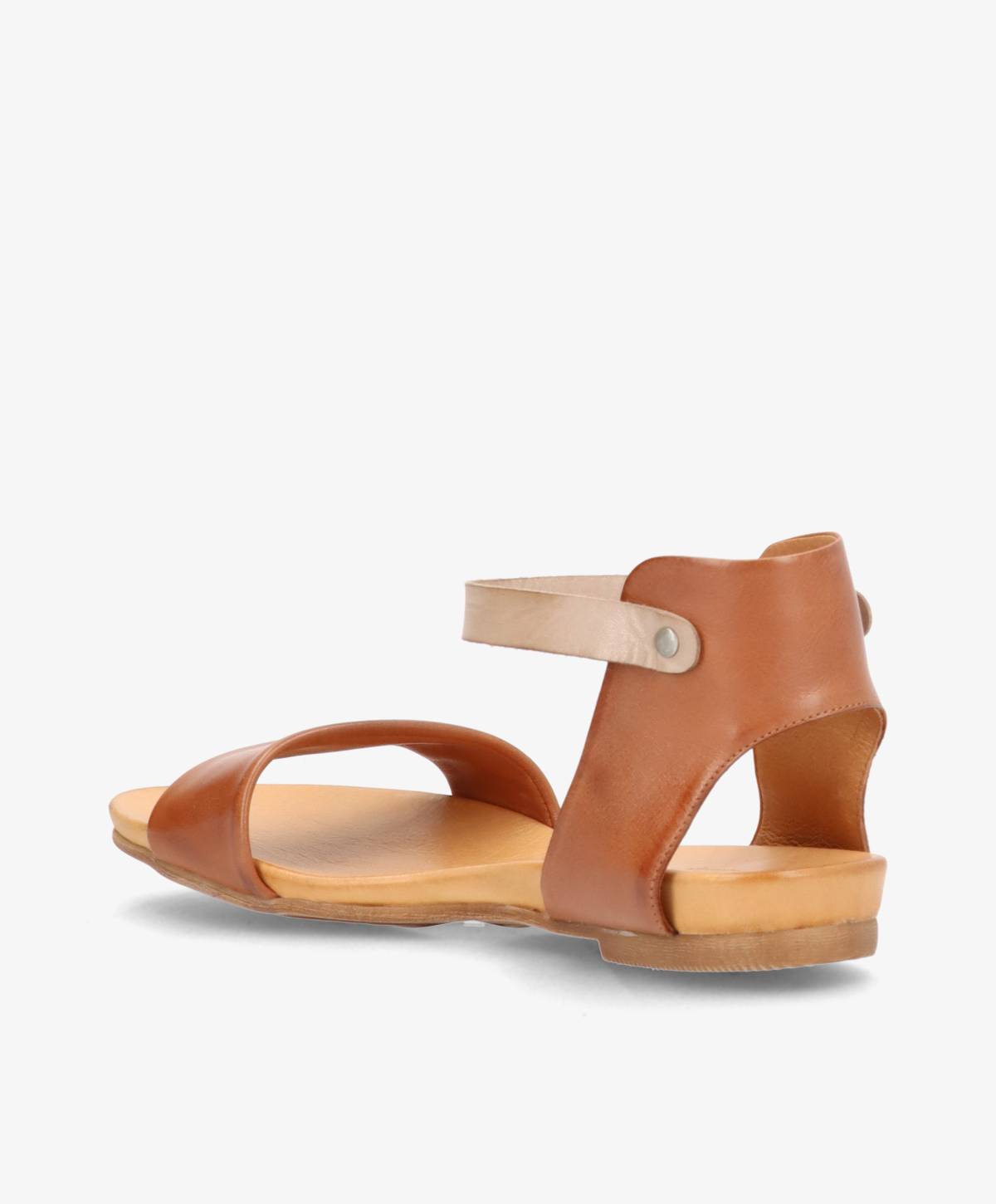ANNIKA - Brun/taupe læder - Flade sandaler