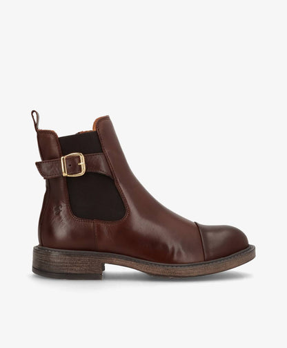 BEATRICE - Mørkebrun læder - Ankelstøvler Dame