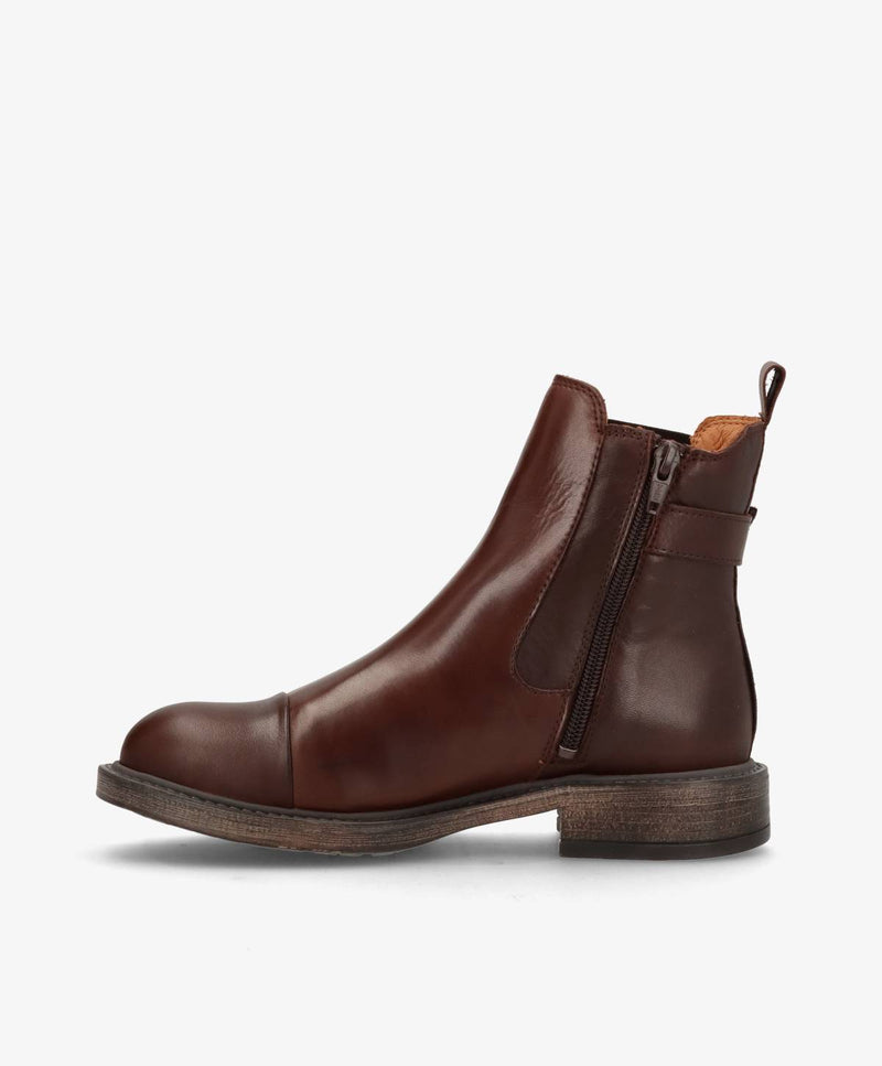 BEATRICE - Mørkebrun læder - Ankelstøvler Dame