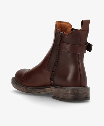 BEATRICE - Mørkebrun læder - Ankelstøvler Dame