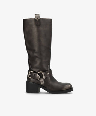 Sallie - Biker støvle lang - Mørk Grå