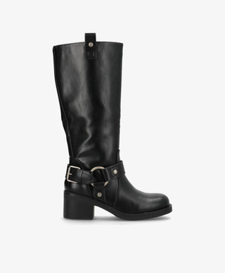 Sallie - Biker støvle lang - Sort