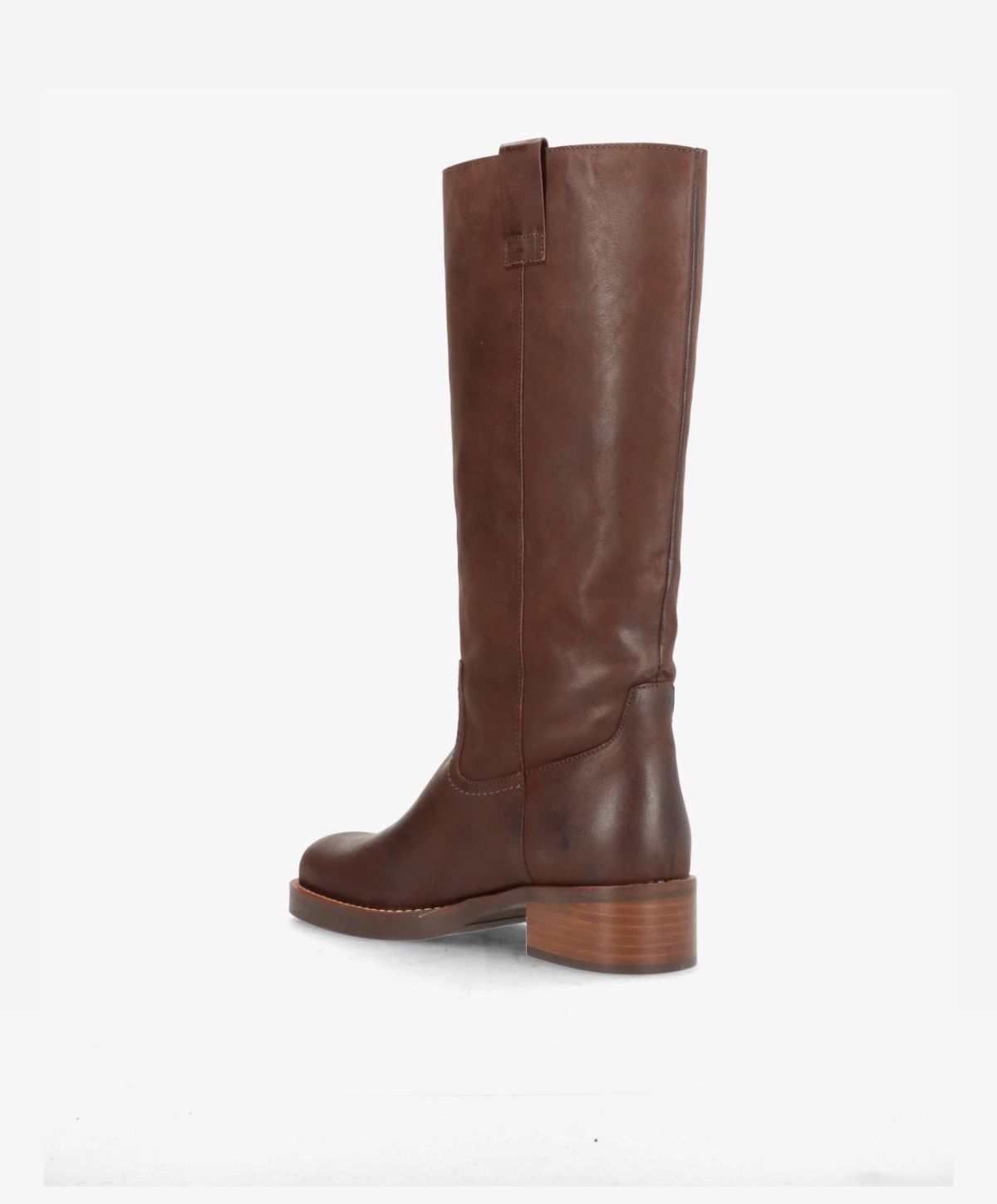 CAMERON LONG - Dame Lang støvle med hæl - Brun læder