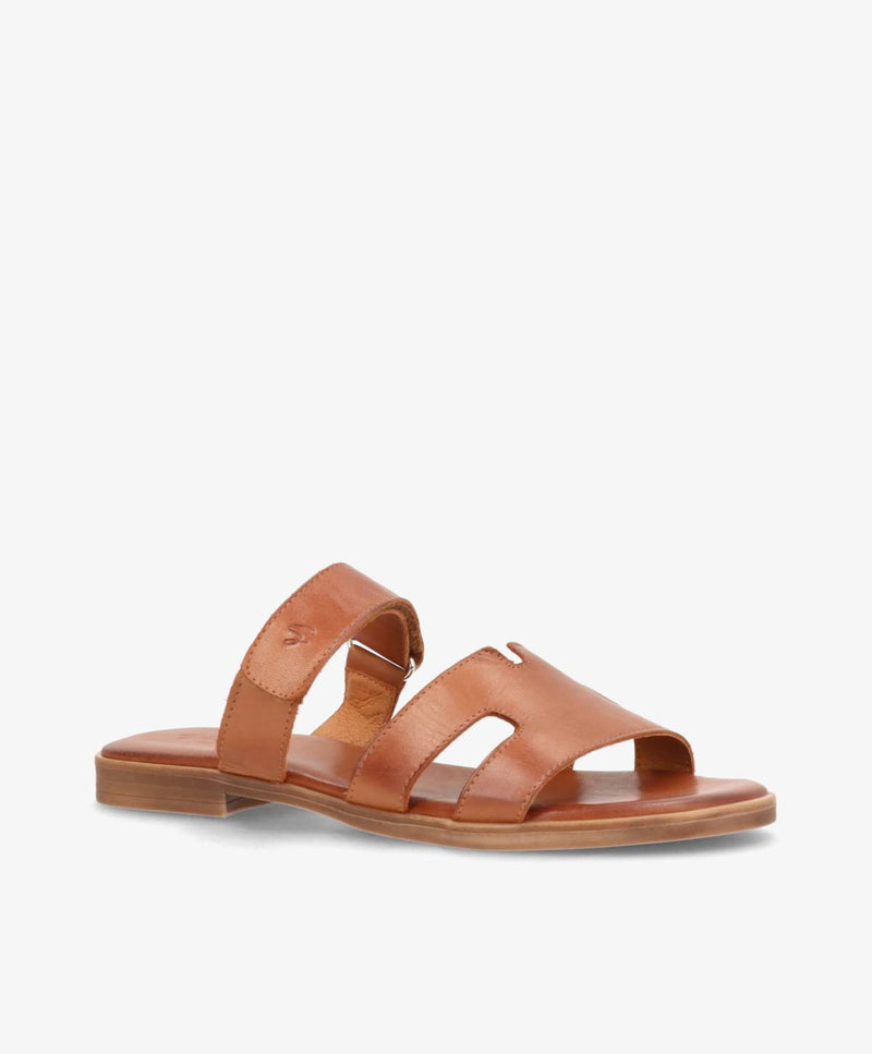 CLAIRE - Mellembrun læder - Sliders