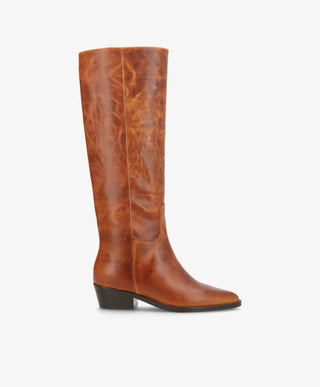 CONFIDENCE LONG - Cognac læder - Lang støvle Dame