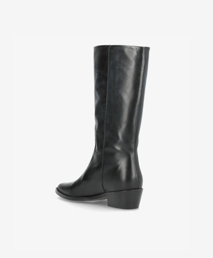 CONFIDENCE - Sort læder - Høj støvle Dame