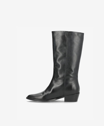 CONFIDENCE - Sort læder - Høj støvle Dame