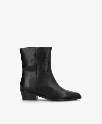 CONFIDENCE LOW - Sort læder - Ankelstøvle Dame