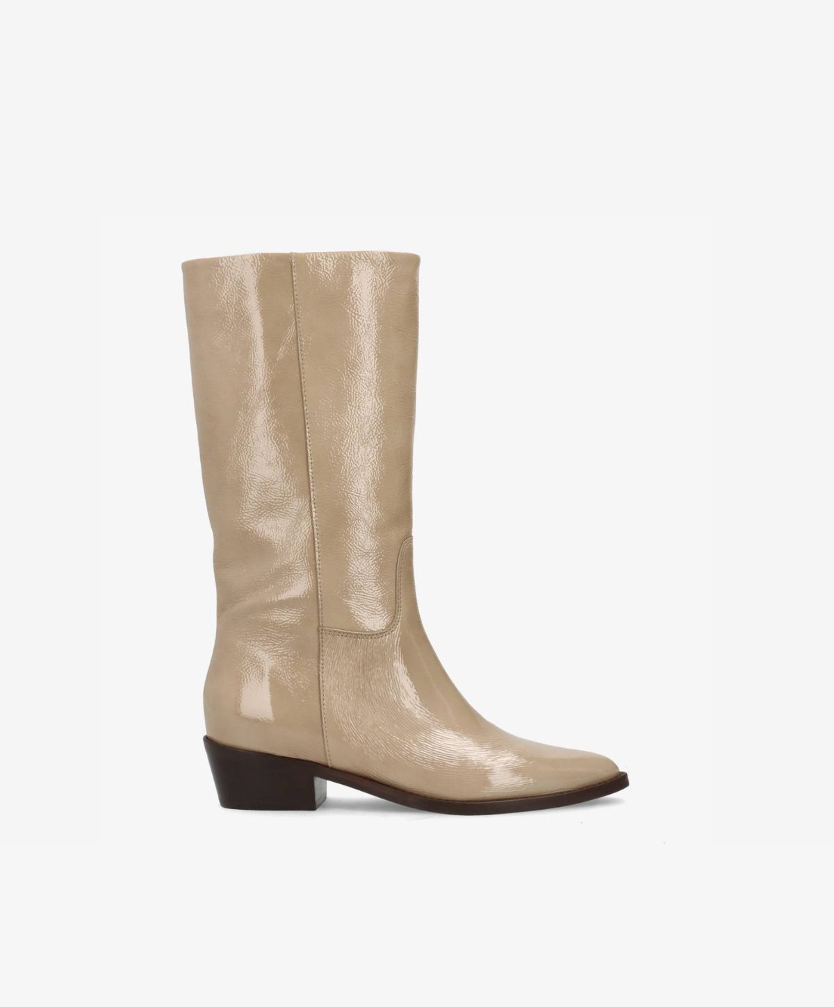 CONFIDENCE P - Beige lak læder - Høj støvle Dame