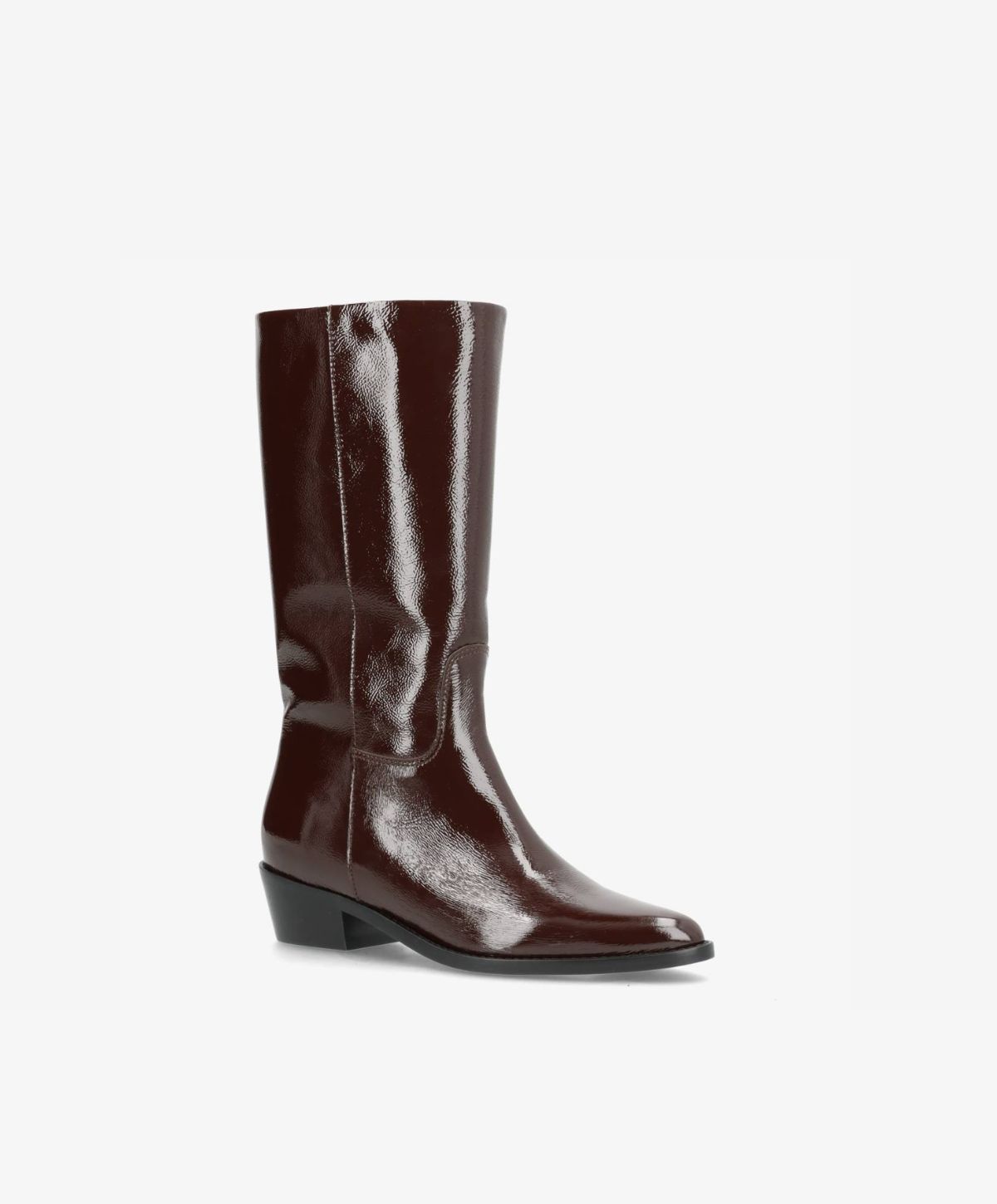 CONFIDENCE P - Brun lak læder - Høj støvle Dame