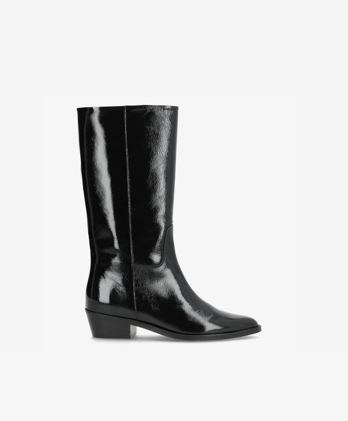 CONFIDENCE P - Sort lak læder - Høj støvle Dame