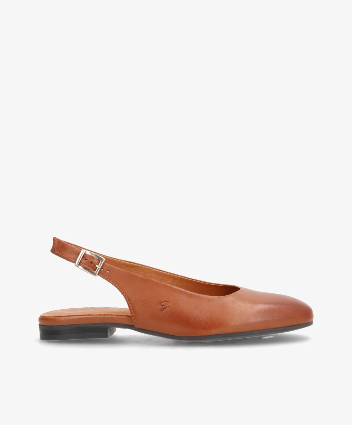 ELANOR - Mellembrun læder - Slingback