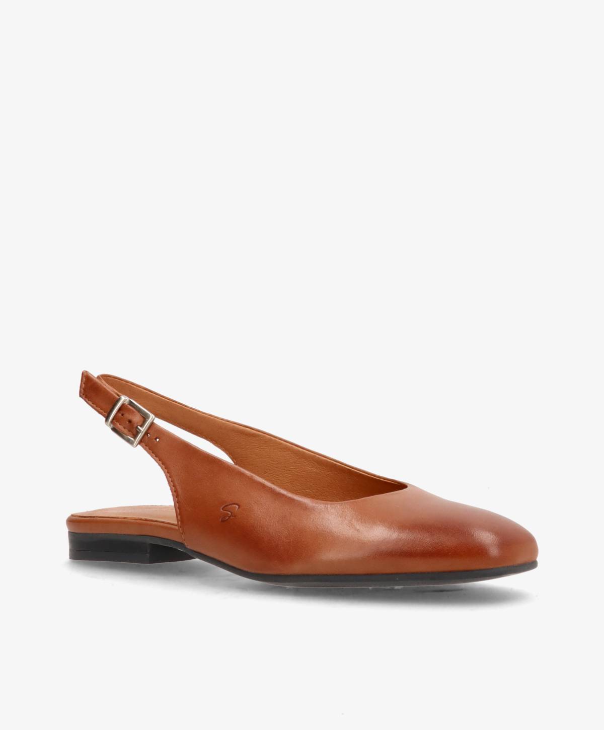 ELANOR - Mellembrun læder - Slingback