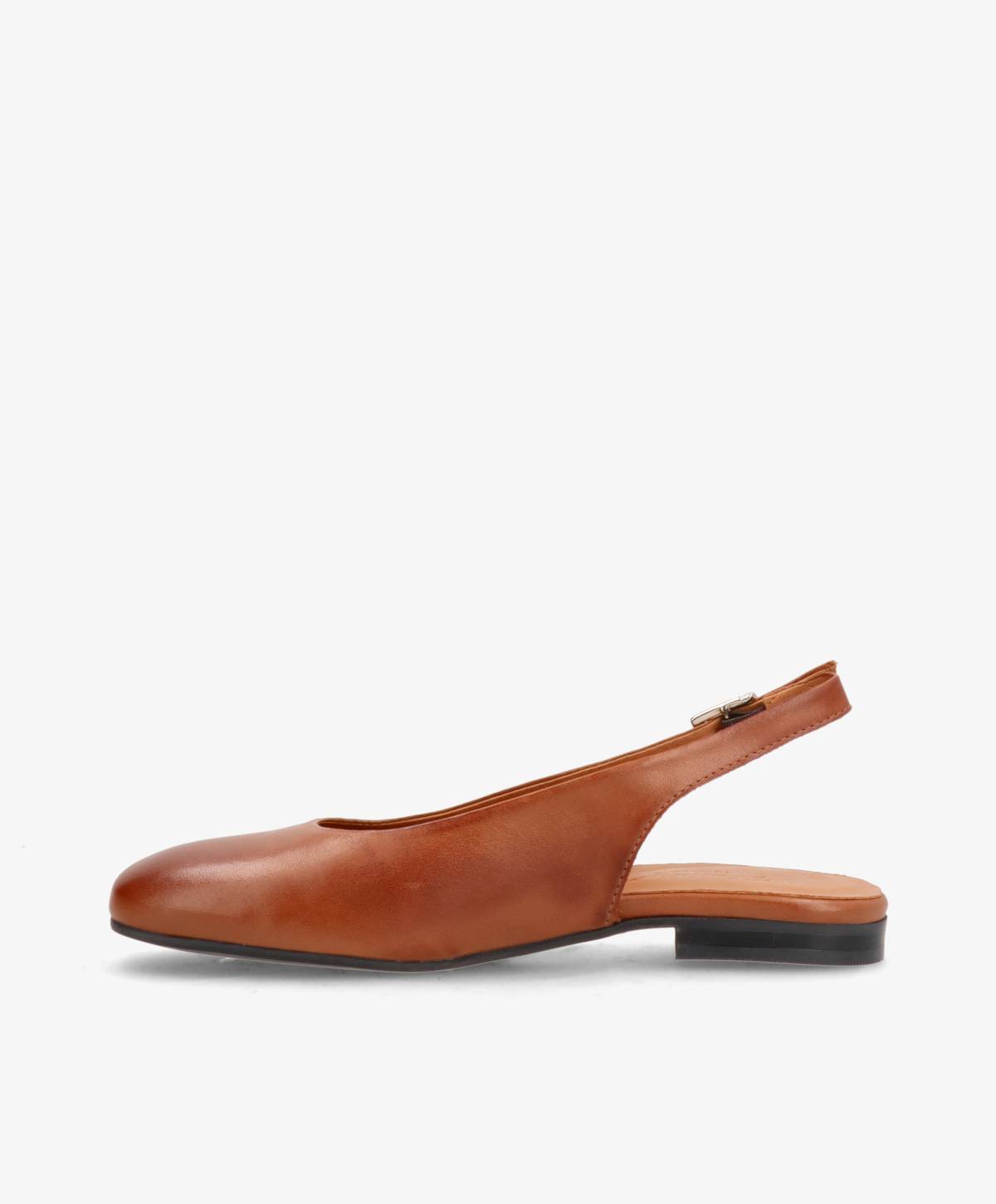 ELANOR - Mellembrun læder - Slingback
