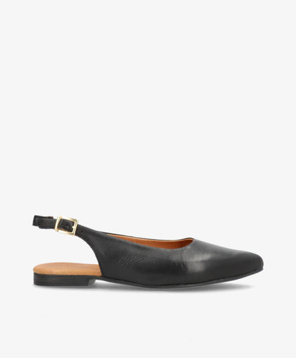 ESTELLE - Sort læder - Slingback sko Dame