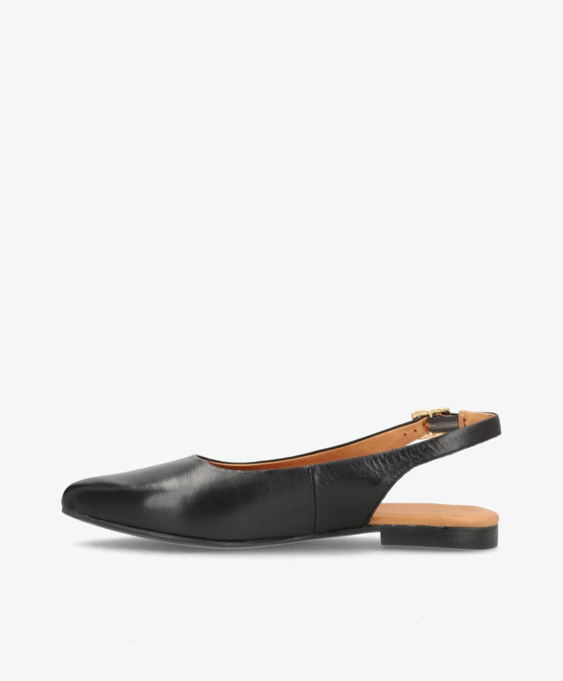 ESTELLE - Sort læder - Slingback sko Dame