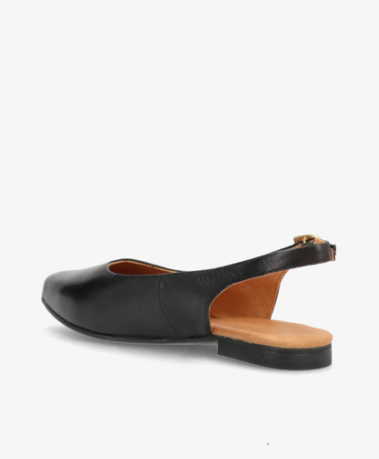 ESTELLE - Sort læder - Slingback sko Dame