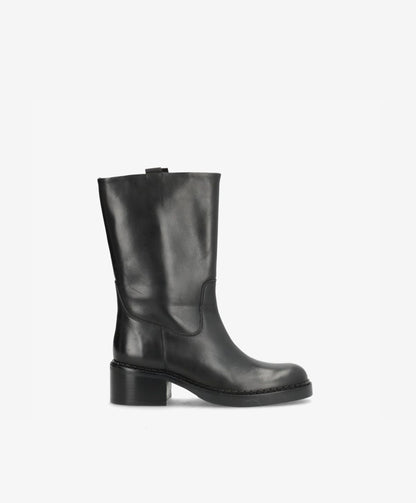 EXPOSED - Sort læder - Høj støvle Dame