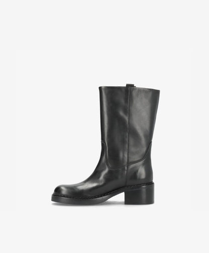 EXPOSED - Sort læder - Høj støvle Dame