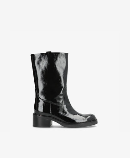 EXPOSED P - Sort lak læder - Høj støvle Dame