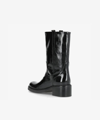 EXPOSED P - Sort lak læder - Høj støvle Dame