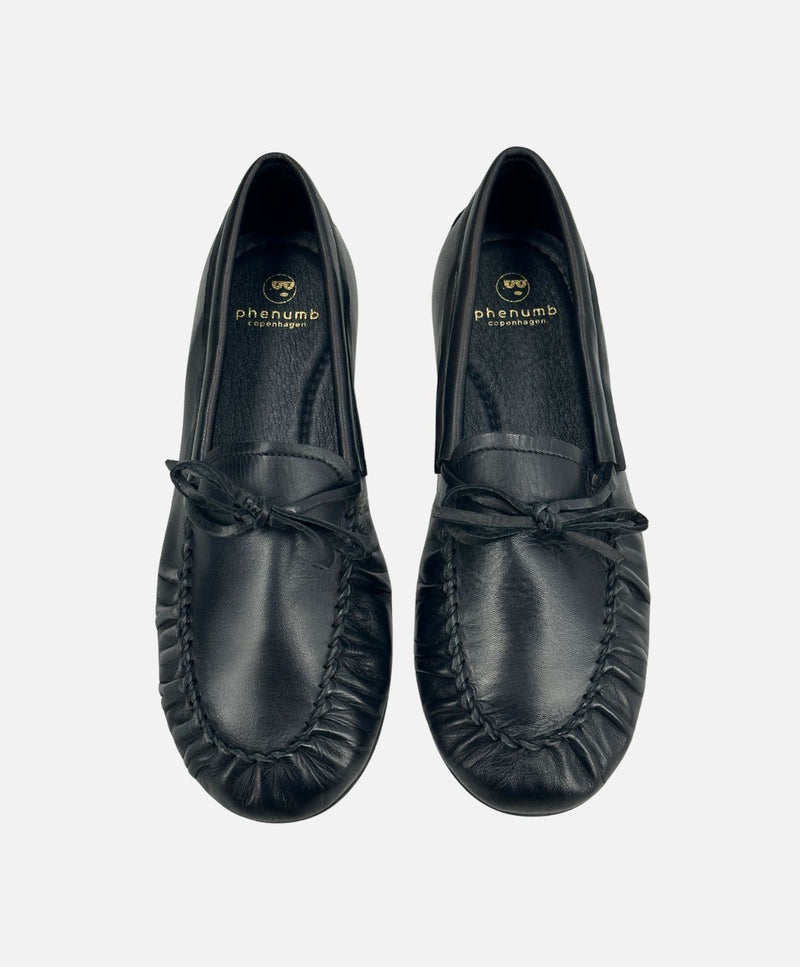 FEATHER - Sort læder - Loafers Dame