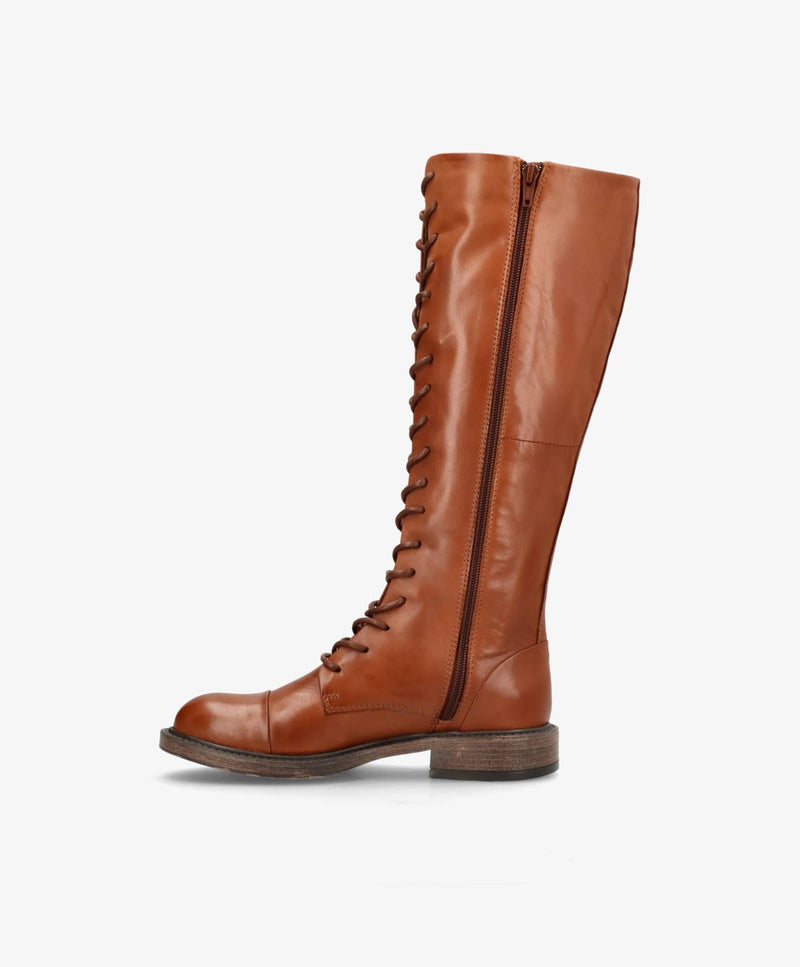PREORDER - JACQUELINE - Mellembrun læder - Lange støvler Dame
