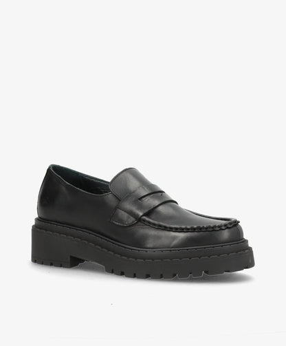 LAPER - Sort læder - Loafers Dame