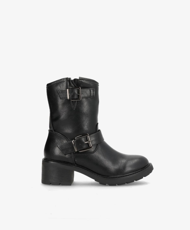 Lissy - 6302 - Dame Biker Støvle  - Sort