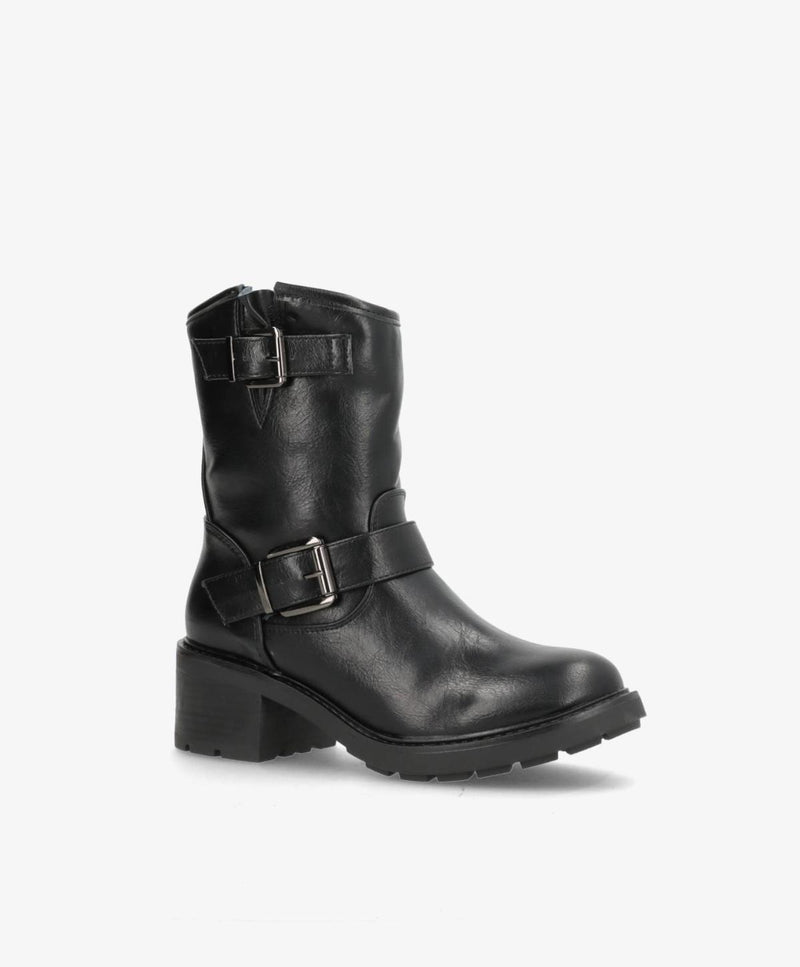 Lissy - 6302 - Dame Biker Støvle  - Sort