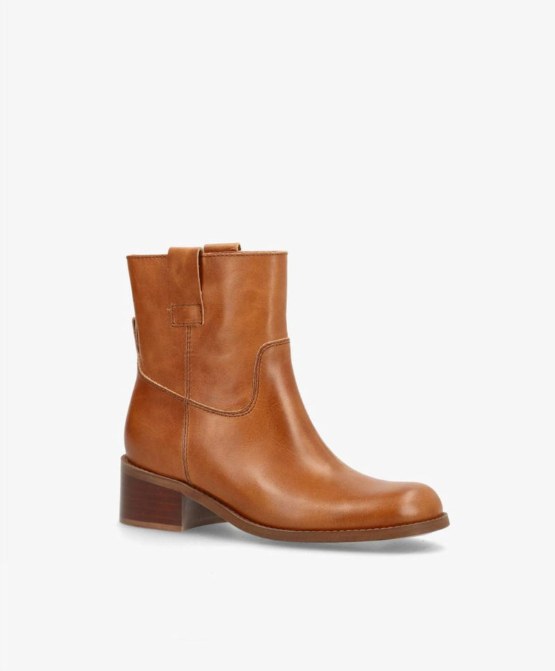 MARTINA LOW - Støvle Dame - Cognac