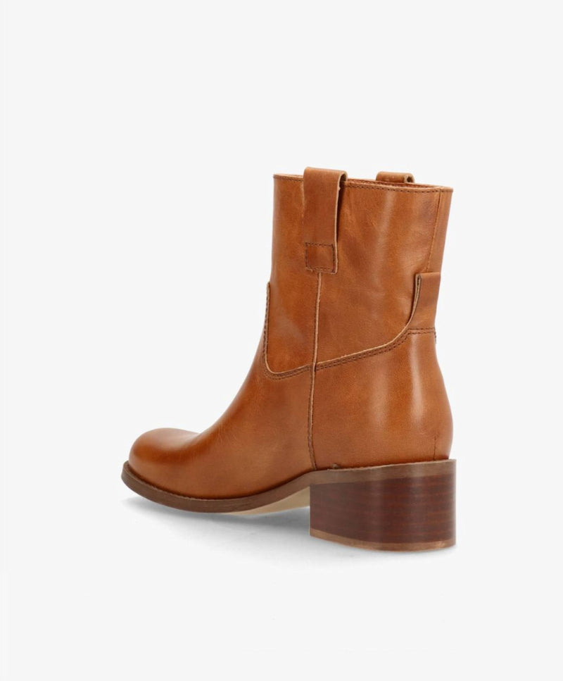 MARTINA LOW - Støvle Dame - Cognac