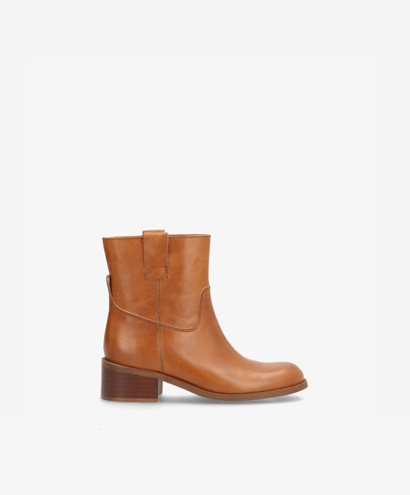 MARTINA LOW - Støvle Dame - Cognac