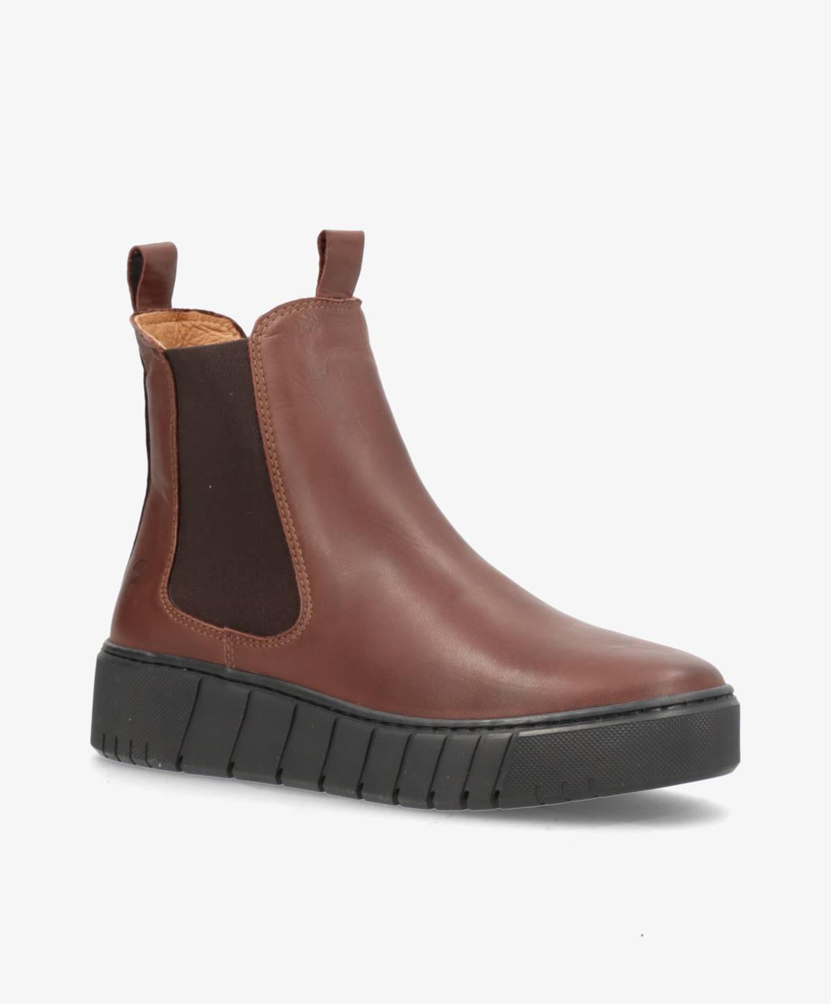 PREORDER - MOOVED BLK - Mørkebrun læder - Chelsea støvler Dame