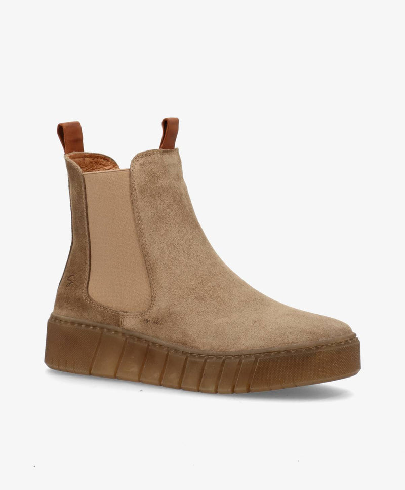 PREORDER - MOOVED S - Beige ruskind - Chelsea støvler Dame