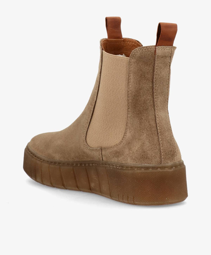 PREORDER - MOOVED S - Beige ruskind - Chelsea støvler Dame