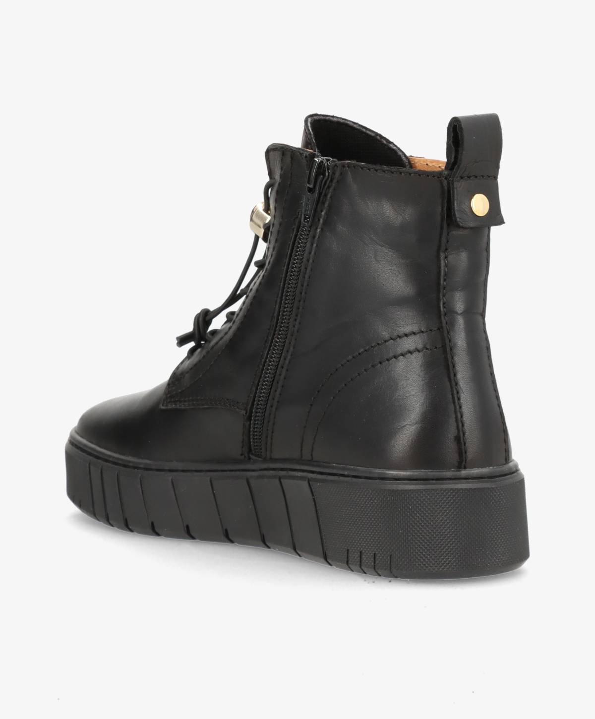 PREORDER - MOOVED LACE BLK - Sort læder - Snørestøvler Dame