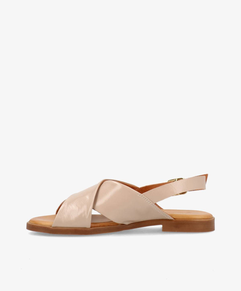 NICOLA P - Beige lak læder - Flade sandaler