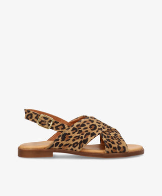 NICOLA S - Leopard ruskind - Flade sandaler