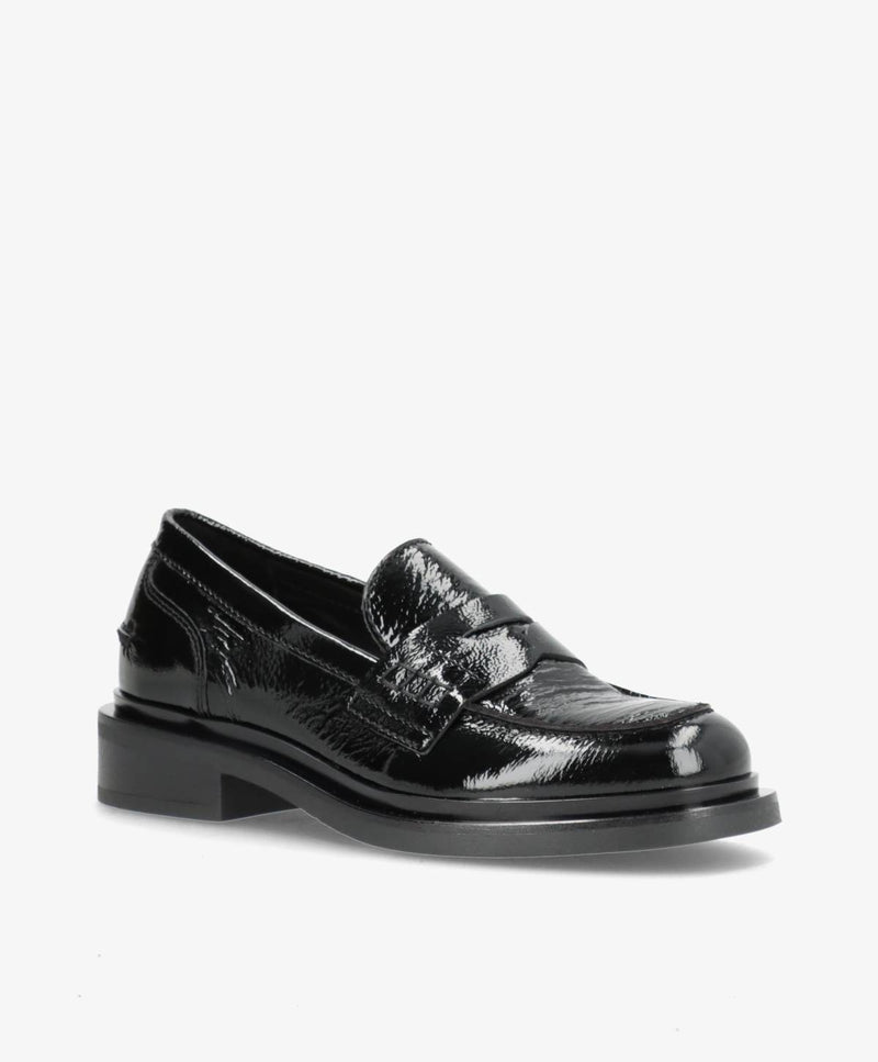 PURE P - Sort lak læder - Loafers Dame