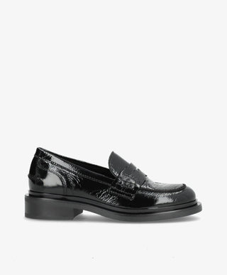 PURE P - Sort lak læder - Loafers Dame